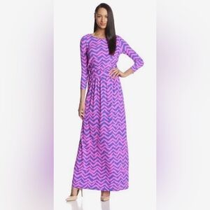 Lilly Pulitzer Vibrant Pink and Purple Long Sleeve Dress